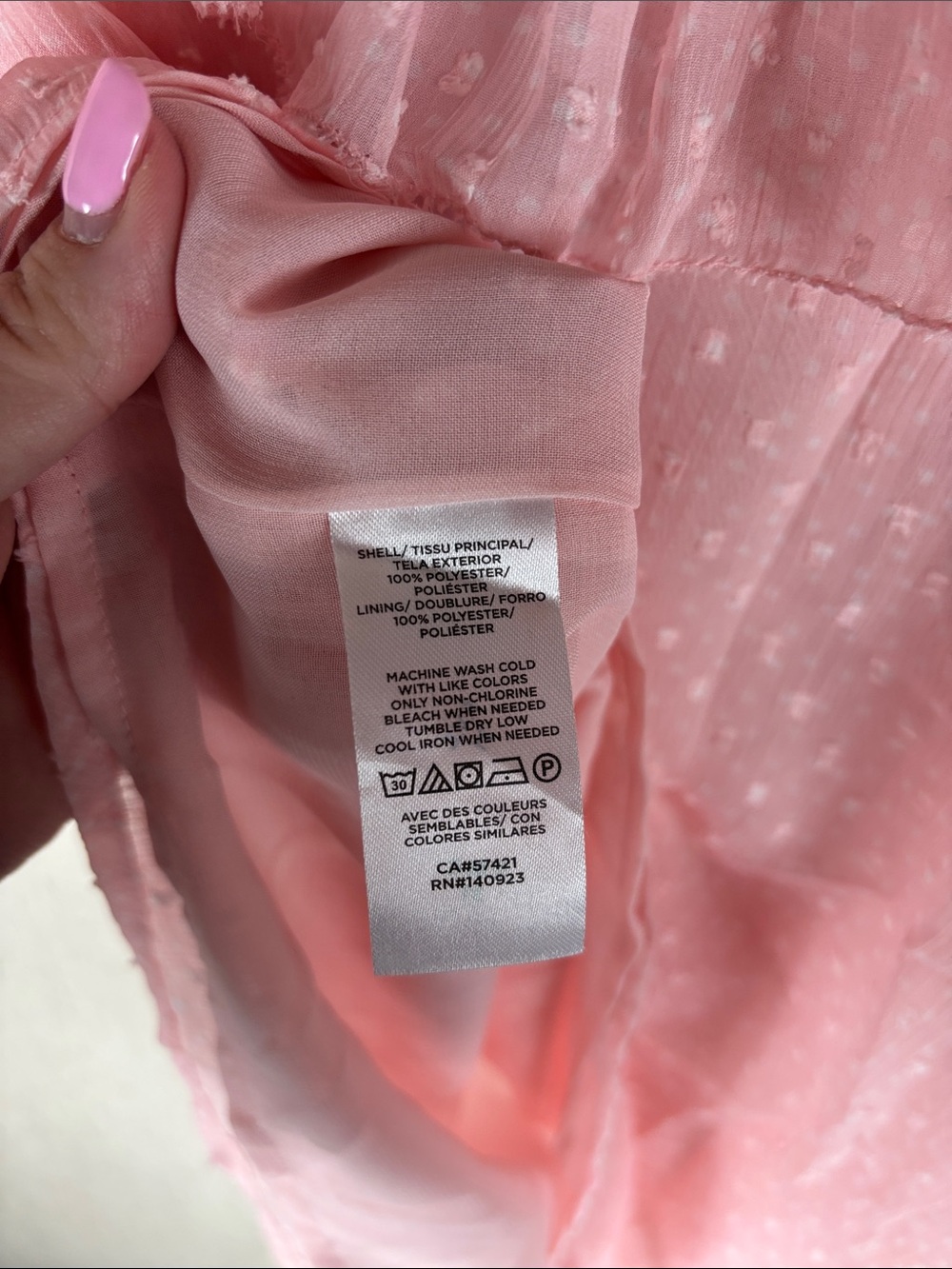 LOFT > New with Tags Light Pink Ruffle Swiss Dot Flutter Sleeve Top Small Petite - Picture 9 of 9